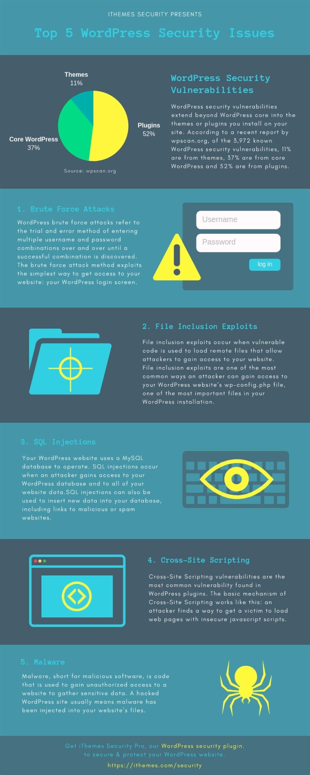 PixoLabo - Top 5 WordPress Security Issues - iThemes Infographic