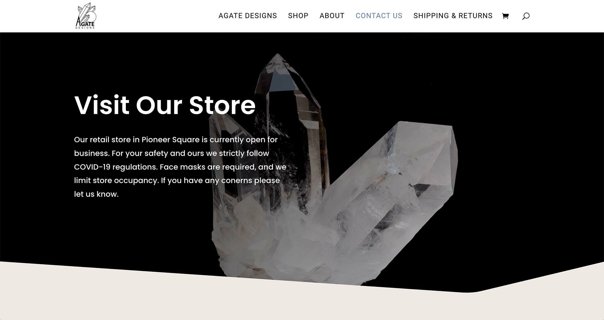 Agate Designs E-Commerce Web Design